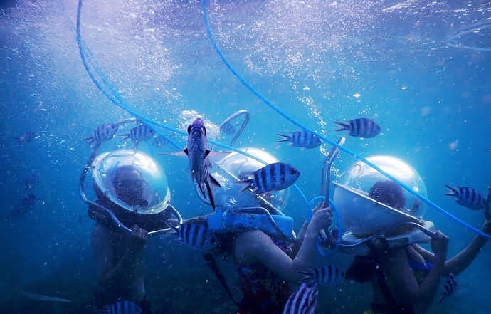 蜈支洲岛海底趣玩潜水(珊瑚礁潜水(含装备) 海底漫步)体验成人票  